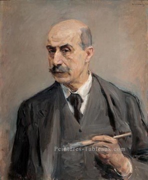Autoportrait avec brosse 1913 Max Liebermann impressionnisme allemand Peinture à l'huile